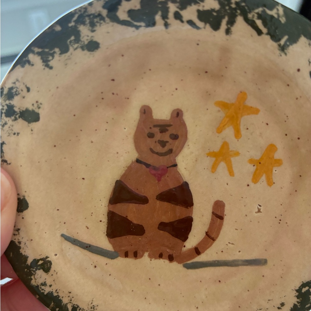 Handcrafted Tan Ceramic Plate